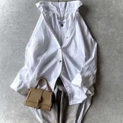 美品 自由区 タイムレス イタリア製 CANGIOLI ロングシャツ 金ボタンのサムネイル