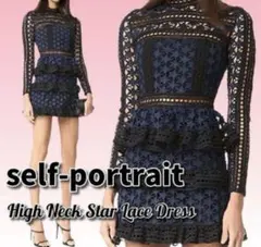 Self-Portrait レースワンピース 長袖 UK8 - メルカリ