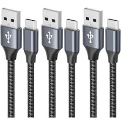USB Type C ケーブル 【3本セット 1m/1m/1m】3A 急速充電