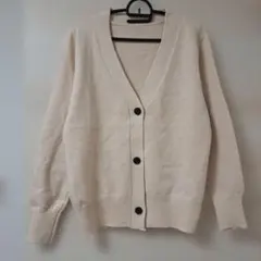 ニットカーディガン レディース Vネック ゆったり ライトベージュ 秋冬