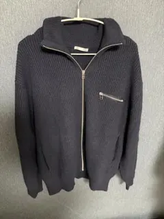 GU ジップアップニットセーター ブラックのサムネイル
