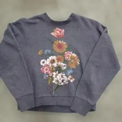 Lois Crayon 花柄刺繍トレーナー グレー Mサイズ