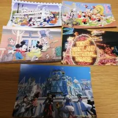 昭和レトロ　東京ディズニーランド ポストカード 5枚セット