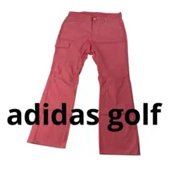 adidas golf レッド ストレッチ パンツ コットン ロゴ刺繍 82