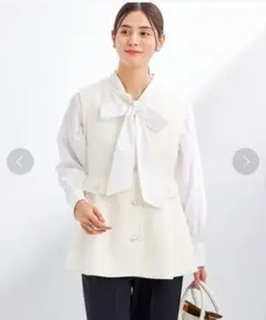 2024年モデル☆グリーンレーベルリラクシング バスケット ペプラム ジレ