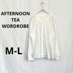 アフタヌーンティーワードローブ ▶ ブラウス M-L 白 綿100% 刺繍