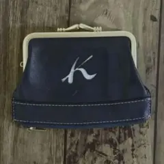 キタムラ【kitamura】レザーがま口2way財布 深い紺色