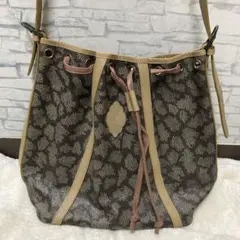 YSL レオパード柄　巾着型　ショルダーバッグ