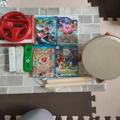 Wii ゲームと周辺機器　Wiiuゲームソフト3本 wiiソフト1本 リモコン