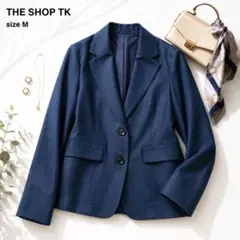 美品 THE SHOP TK テーラードジャケット ショート丈 濃紺 M 通勤のサムネイル