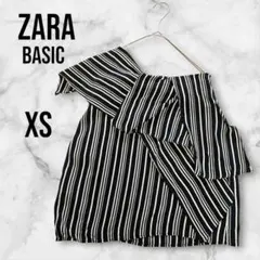 ザラベーシック　ワンショルダーブラウス　ストライプ　デザインブラウス　キュプロ