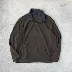 00s ST JOHNS BAY ヴィンテージ 古着 ハーフジップフリース 茶色