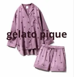 ジェラートピケ❤︎ハートサテンシャツ&ショートパンツ
