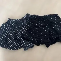 水玉模様と星柄のショートパンツ2点セット