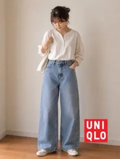 ワイドデニムパンツ☺︎26インチ M〜L相当 ゆったりシルエットのサムネイル