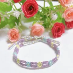 ハンドメイドミサンガ 花 No.2