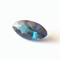 天然ブルートルマリン 0.92ct 希少マーキス 非加熱 濃い青緑