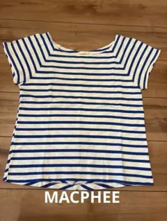 MACPHEE ストライプ ボートネック 半袖Tシャツ