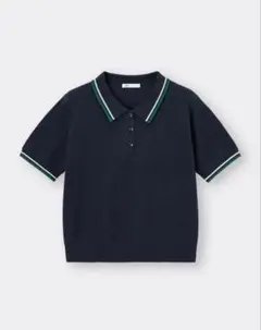 GU ネイビー ポロセーター　半袖　WOMEN Mサイズ