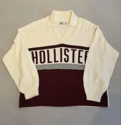 HOLLISTER ロゴニット セーター バーガンディ Mのサムネイル