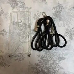【新品】OPPO ストラップ付き クリアケース スマホショルダー ブラック