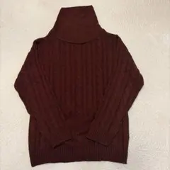 BLUE TORNADO ブラウン タートルネック セーター