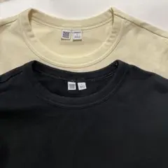 ユニクロU UNIQLO U Tシャツ2枚組　クリームと黒