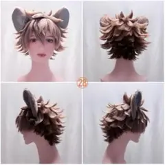 ラギー・ブッチ ウィッグ コスプレ ツイステ つけ耳 尻尾 ㉘