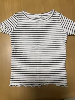 ブランシェスストライプ Tシャツ 半袖 ＆ブラックTシャツ100センチ2枚セット