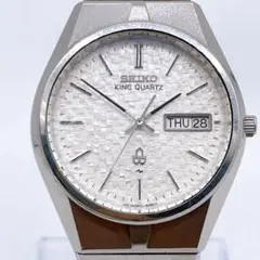 SEIKO QZ 09クォーツ腕時計 梨地仕上げグリーン文字盤 極美品 0923