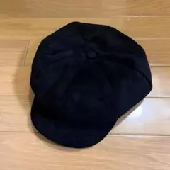 キャスケット コーデュロイ生地 ブラック シンプル　帽子 キャップ カジュアル