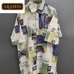 【ARAMIS】(アラミス) 平織り総柄半袖シャツ 古着