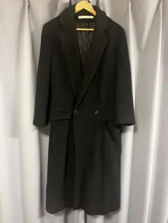 黒 ダブルブレスト ロングコート