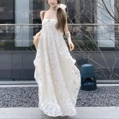 エレガントレースロングドレス✨華やか結婚式パーティー対応