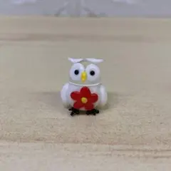 ガラス細工 白梅ふくろう