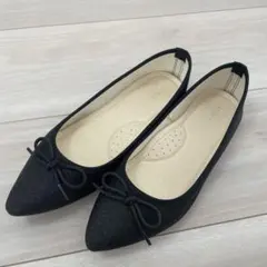 バレエシューズ　ブラック　グリッター　ラメ　22.5 36サイズ　EDIE