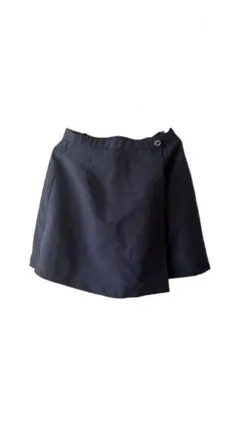 ネイビー ラップスカート サイドボタン付き