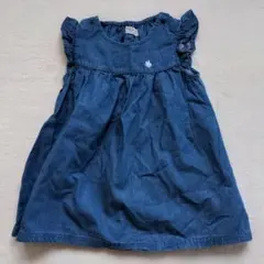 POLO baby ポロベイビー 90cm 半袖ワンピース 紺ネイビー 刺繍ロゴ