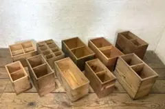 1779 10個セット レトロな木箱 飾り棚 ケース 小物入れ ビンテージ