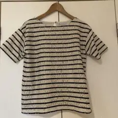 ★値下げAfternoon Tea WARDROBE レース ボーダー 半袖 Mのサムネイル