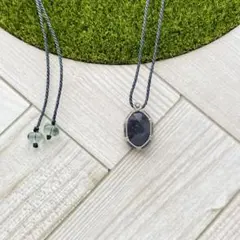 マクラメ　フローライトのシンプルネックレス