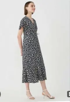 Ballsey プティフラワープリント カシュクールワンピース34サイズ