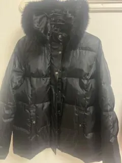 y2k ファーダウンジャケット 平成 お兄系 グランジ ブラック　黒
