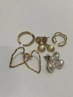 ゴールドピアスイヤカフ5点セット