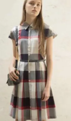 ブルーレーベルクレストブリッジ チェック シャツワンピース 半袖