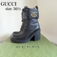 グッチ アンクルブーツ ショートブーツ ブラック キルティング GG