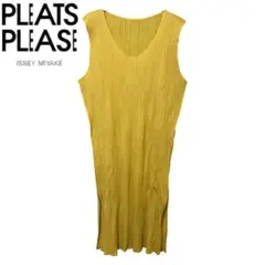PLEATS PLEASEプリーツプリーズ ノースリーブワンピース イエローのサムネイル