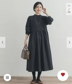 新品タグ付◉ ブラック　DOORS ニットドッキングワンピース　アーバンリサーチ