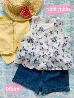 プティマイン ベスト トップス 花柄 夏服 90 女の子 2歳 1歳