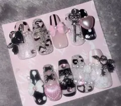 ネイルチップ 平成女児 ギャル 韓国 ゴテゴテ 量産 バレエコア Y2K